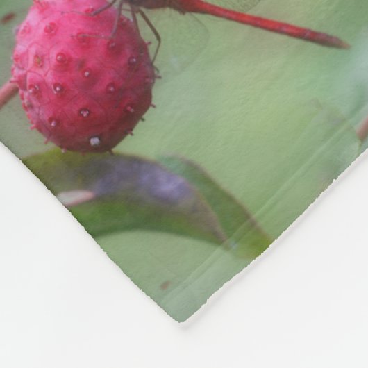 Red Dragonfly Nattern Muster Fleece Blanket (Ecke)