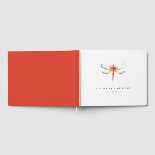 Red Dragonfly Wedding Guest Book Ideas Gästebuch (Voll)