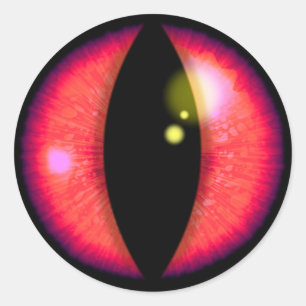 Red Dragons Eye Runder Aufkleber