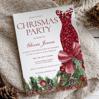 Red Dress and Bow Festivals Weihnachts-Party