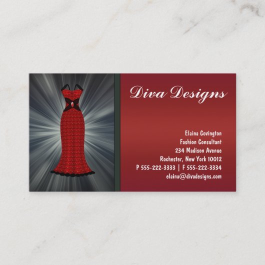 Red Dress Business Cards Visitenkarte (Vorderseite)