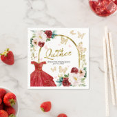 Red Dress Butterfly Quinceanera Napkins Serviette (Beispiel)