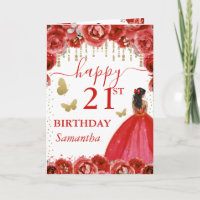 Red Dress Dark Skin Princess Birthday