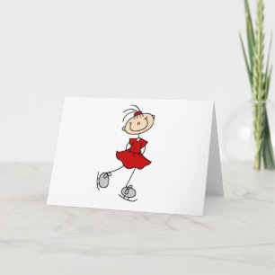Red Dress Figure Skater Tshirts and Gifts Karte