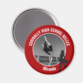 Red Drill Team Photo High School Dancer Magnet (Vorderseite/Rückseite)