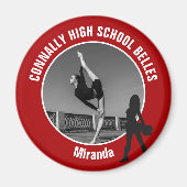 Red Drill Team Photo High School Dancer Magnet (Vorne)