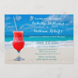 Red Drink Ocean Beach Einladung zur Hochzeit