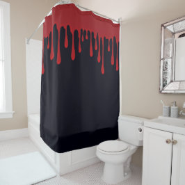 Red Dripping Blood Black Halloween Tropfen Duschvorhang
