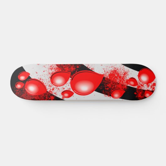 Red Drops – Abstract Skateboard Design (Horizontal)