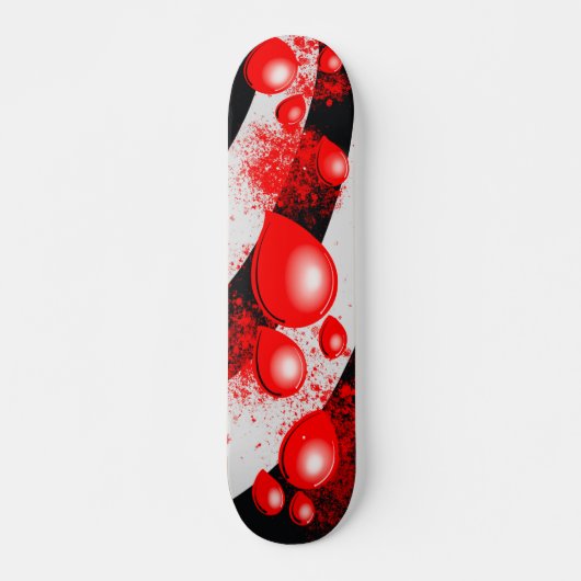 Red Drops – Abstract Skateboard Design (Vorne)