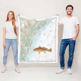 Red Drum auf Tybee Island to Doboy Sound Chart Fleecedecke