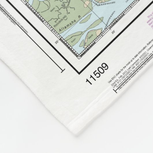 Red Drum auf Tybee Island to Doboy Sound Chart Fleecedecke (Ecke)