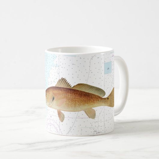 Red Drum auf Tybee Island to Doboy Sound Chart Kaffeetasse (VorderseiteRechts)