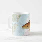Red Drum auf Tybee Island to Doboy Sound Chart Kaffeetasse (Vorderseite Links)
