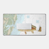 Red Drum auf Tybee Island to Doboy Sound Chart Schreibtischunterlage (Tastatur & Maus)