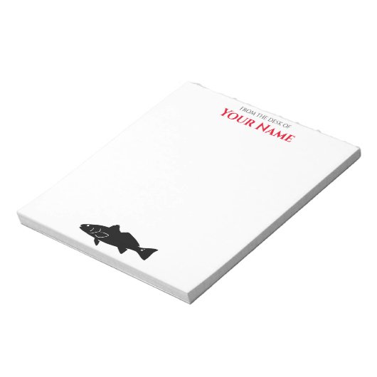 Red Drum Fish - Personalisierter Notepad Notizblock (Rotiert)