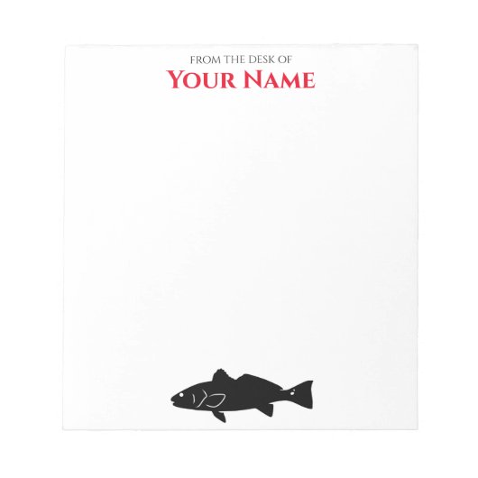 Red Drum Fish - Personalisierter Notepad Notizblock (Vorderseite)