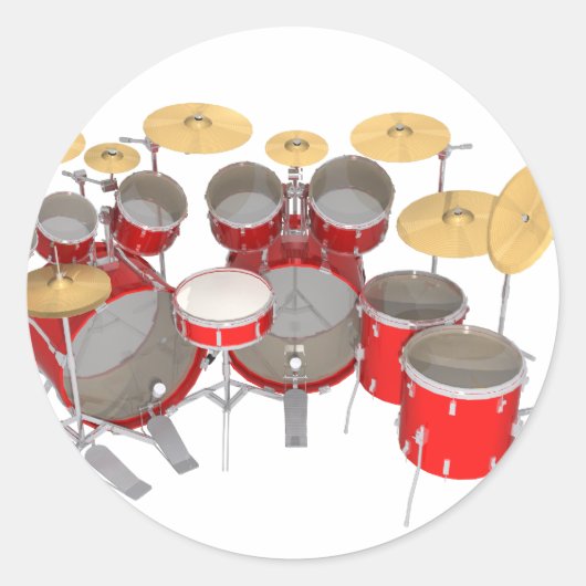 Red Drum Kit: 10 Stück: Runder Aufkleber (Vorderseite)