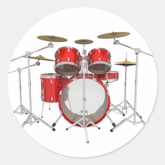 Red Drum Kit: Runder Aufkleber (Vorderseite)