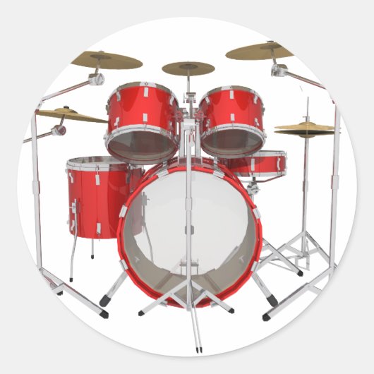 Red Drum Kit: Runder Aufkleber (Vorderseite)