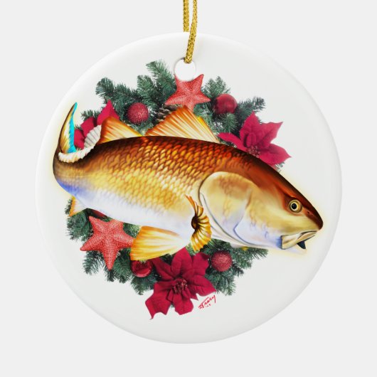 Red Drummer Weihnachten Keramik Ornament (Vorne)