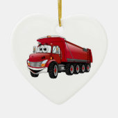 Red Dump Truck 10w Cartoon Keramikornament (Vorne)