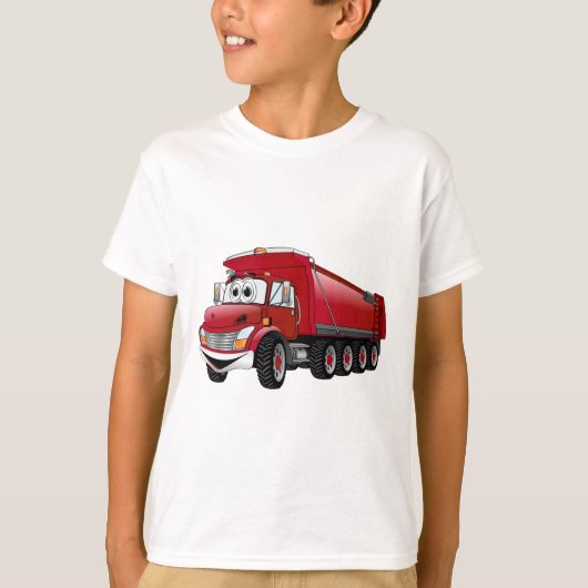 Red Dump Truck 10w Cartoon T-Shirt (Vorderseite)