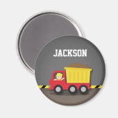 Red Dump Truck Construction Builder Boy Magnet (Vorderseite/Rückseite)