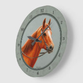 Red Dun Kastnut Sorrel Western Quarter Horse Große Wanduhr (Winkel)