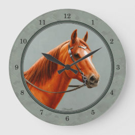 Red Dun Kastnut Sorrel Western Quarter Horse Große Wanduhr