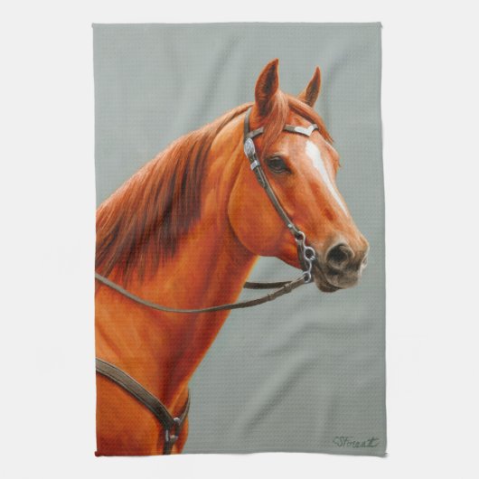 Red Dun Kastnut Sorrel Western Quarter Horse Handtuch (Vertikal)
