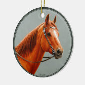 Red Dun Kastnut Sorrel Western Quarter Horse Keramikornament (Links)