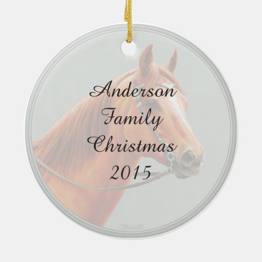 Red Dun Kastnut Sorrel Western Quarter Horse Keramikornament (Hinten)