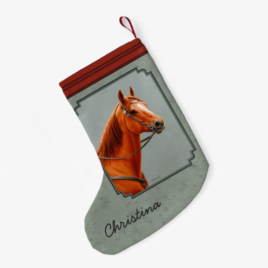 Red Dun Kastnut Sorrel Western Quarter Horse Kleiner Weihnachtsstrumpf (Rückseite (Hängend))