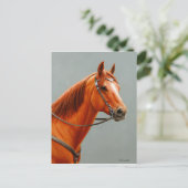 Red Dun Kastnut Sorrel Western Quarter Horse Postkarte (Stehend Vorderseite)