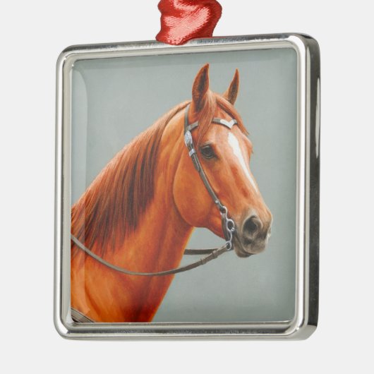 Red Dun Kastnut Sorrel Western Quarter Horse Silbernes Ornament (Links)