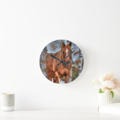 Red Dun Ranch Horse Animal Lover Foto Runde Wanduhr (Zuhause)