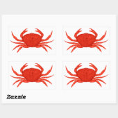 Red Dungeness Crab Logo Rechteckiger Aufkleber (Blatt)