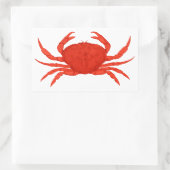 Red Dungeness Crab Logo Rechteckiger Aufkleber (Tasche)