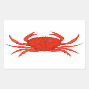 Red Dungeness Crab Logo Rechteckiger Aufkleber