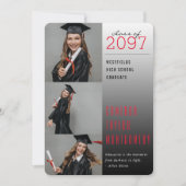 Red Dunkel to Light Zitat 3 Foto Moderner Abschlus Ankündigung (Vorderseite)