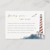 Red Dusky Blue Lighthouse Books For Baby Shower Begleitkarte (Vorderseite)