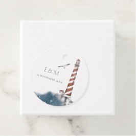 RED DUSKY BLUE LIGHTHOUSE SEA MONOGRAM WEDFA GESCHENKANHÄNGER