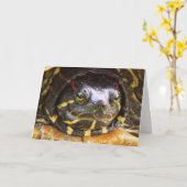 Red Eared Slider Turtle Head Karte (Gelbe Blume)
