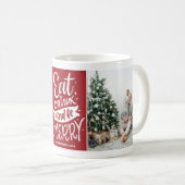 Red Eat Drink und Merry Foto Collage Weihnachten Kaffeetasse (VorderseiteRechts)
