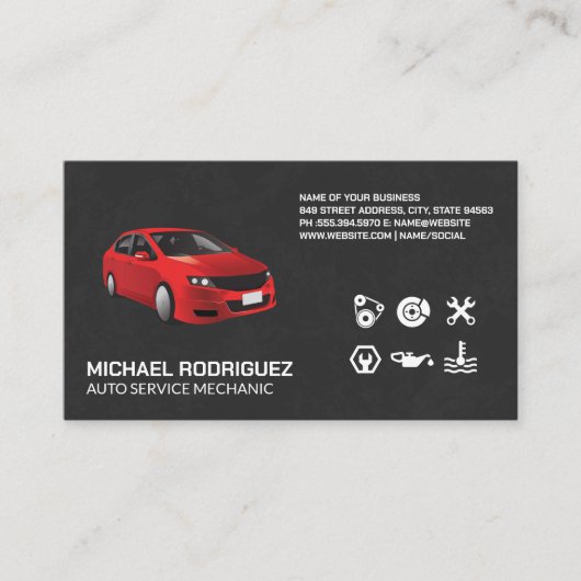 Red Economy Car | AUTO Visitenkarte (Vorderseite)