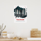 Red Edgy Abstrakt Brushstroke Foto Abschluss Poster (Küche)