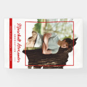 Red Edgy Abstrakt Torn Foto Abschluss Banner (Horizontal)