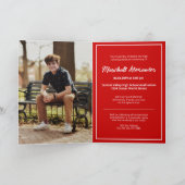 Red Edgy Abstrakt Torn Foto Abschluss Einladung (Innenseite)