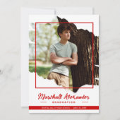 Red Edgy Abstrakt Torn Foto Abschluss Einladung (Vorderseite)